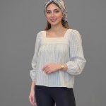 شومیز لینن یقه قایقی